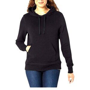 AMAZON ESSENTIALS- WOMEN BLACK PULLOVER SWEATSHIRT FRONT KANGAROO POCKET SIZE M